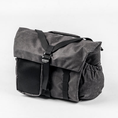 Wotancraft Pilot 10L charcoal black bag with mesh side pocket fitted