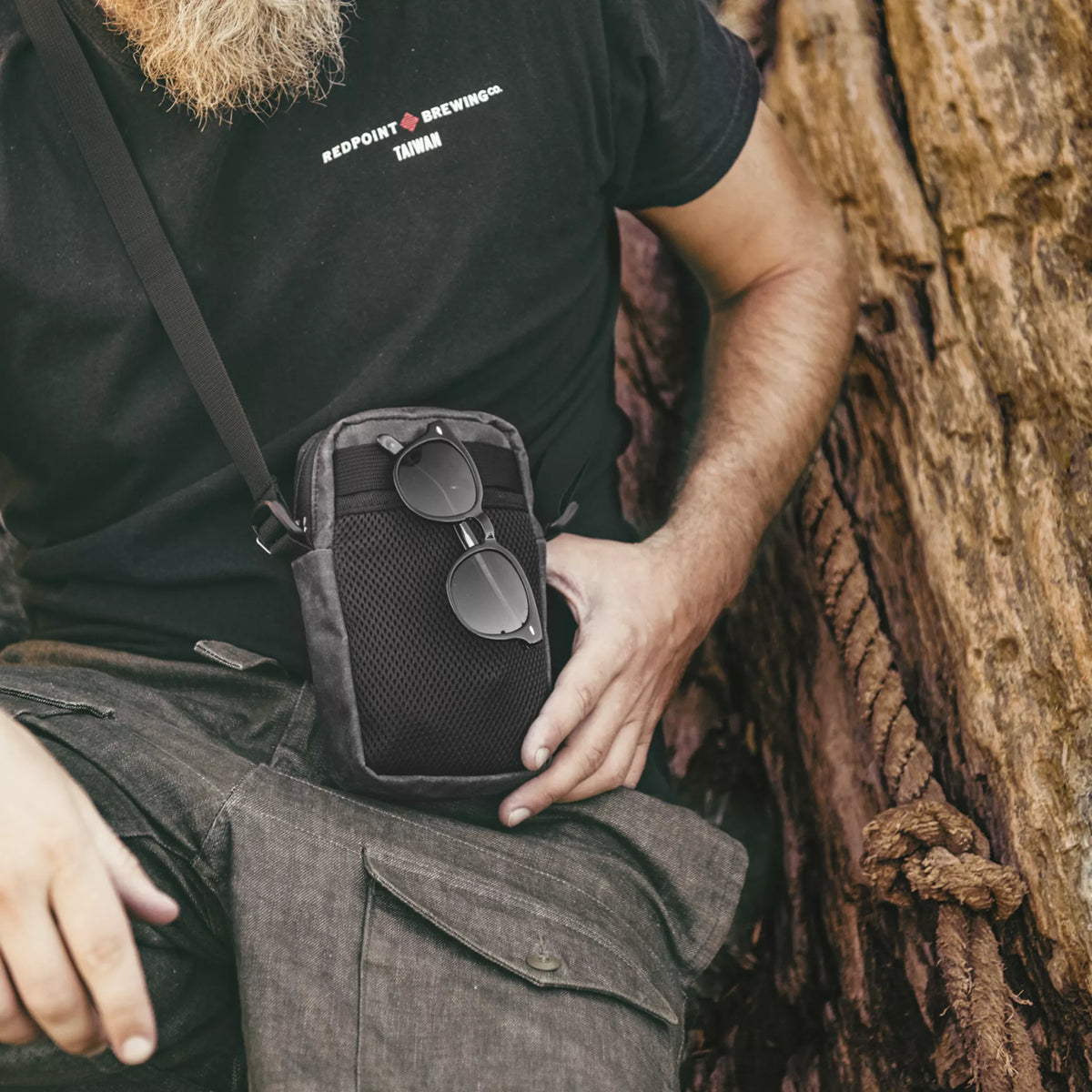WOTANCRAFT External module - ZIPPER POUCH (Armor 9), Charcoal Black