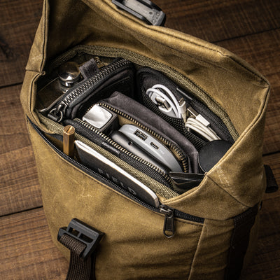 Wotancraft Pilot 3.5L khaki bag inner organiser with pouches and cables