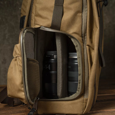 WOTANCRAFT Travel Camera Backpack "PILOT" 18L, KHAKI BROWN
