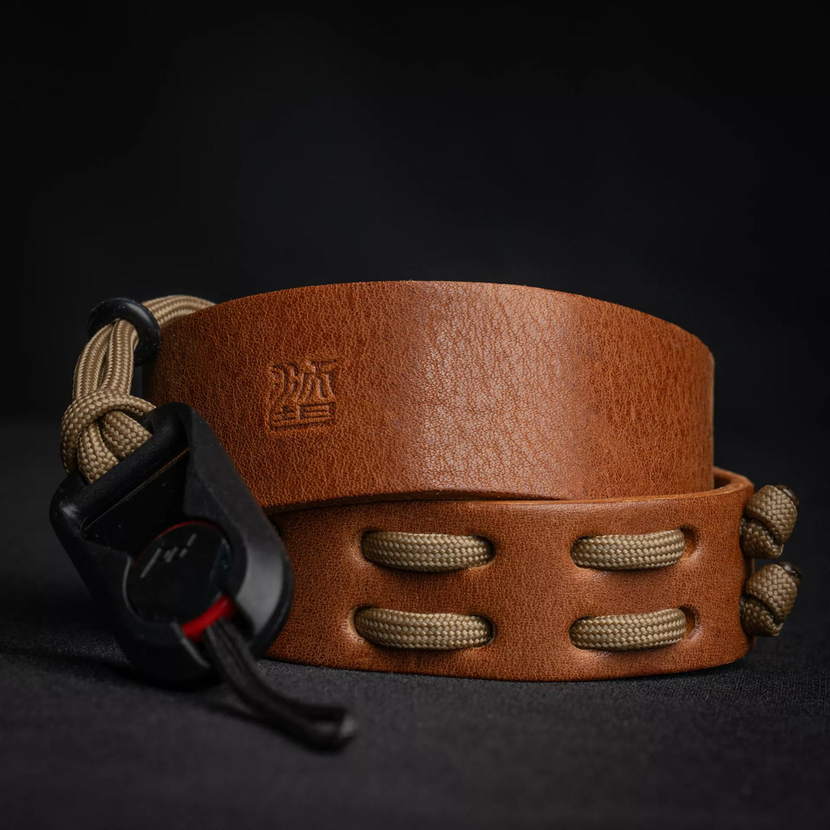Wotancraft Parashooter Style 3 tan leather strap with black quick-release clip