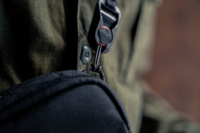 Wotancraft pouch paracord loop clipped to a strap quick-release
