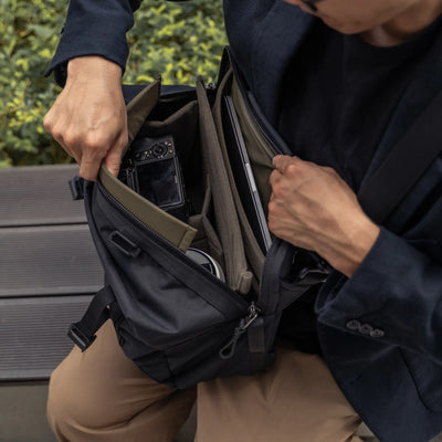 WOTANCRAFT Sling Bag "LIGHTNING RIDER" v2, 13L, Black