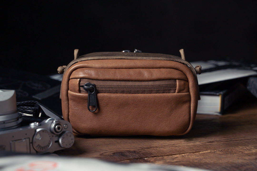 SALE ! WOTANCRAFT Portable Camera Pouch, BROWN LEATHER, ML size