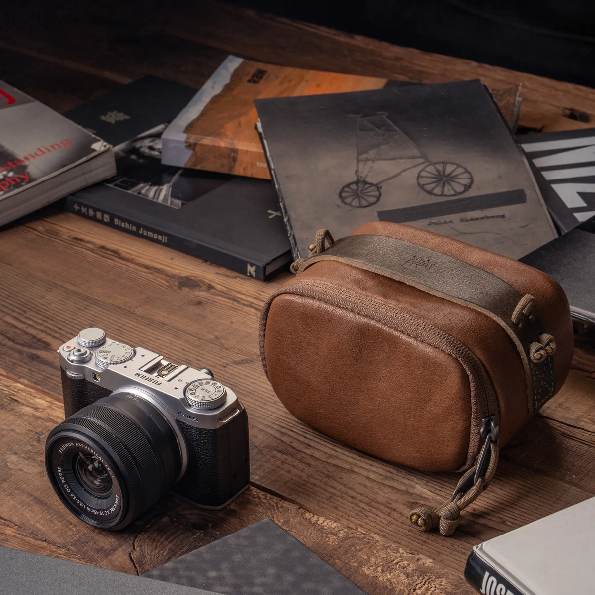 SALE ! WOTANCRAFT Portable Camera Pouch, BROWN LEATHER, ML size