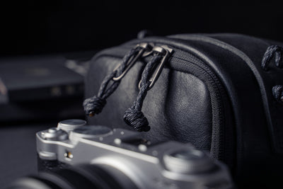 SALE ! WOTANCRAFT Portable Camera Pouch, BLACK LEATHER, ML size