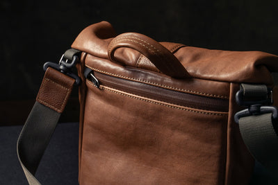 SALE ! WOTANCRAFT Travel Camera Bag "PILOT" 3.5L, FULL BROWN LEATHER