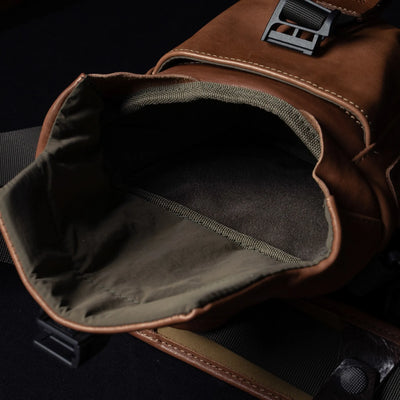 SALE ! WOTANCRAFT Travel Camera Bag "PILOT" 2L, FULL BROWN LEATHER