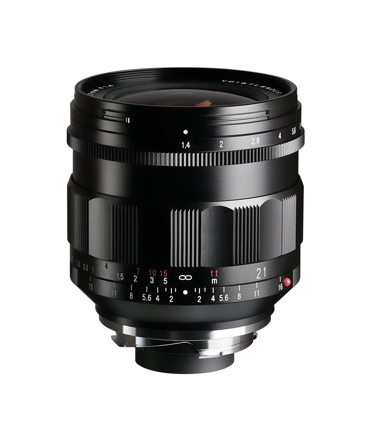 Voigtlander Nokton 21mm f/1.4 Aspherical lens for Leica M, black, front view