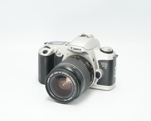 AUTOFOCUS ! Canon EOS 500N (EOS Kiss / EOS Rebel) film camera, silver