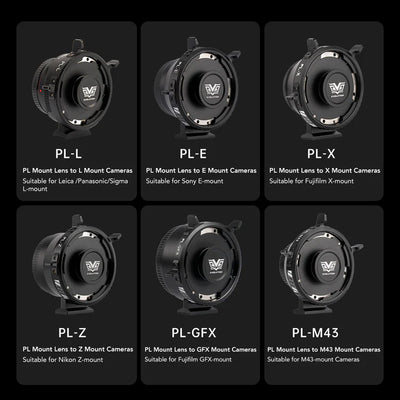 Viltrox Z-Move PL adapter range: PL-L, PL-E, PL-X, PL-Z, PL-GFX and PL-M43