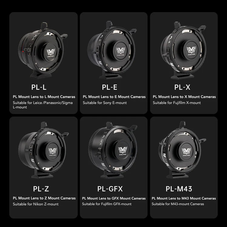 Viltrox Z-Move PL adapter range: PL-L, PL-E, PL-X, PL-Z, PL-GFX and PL-M43