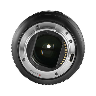 Sirui Aurora 85mm f/1.4 rear mount view with contacts and USB-C port