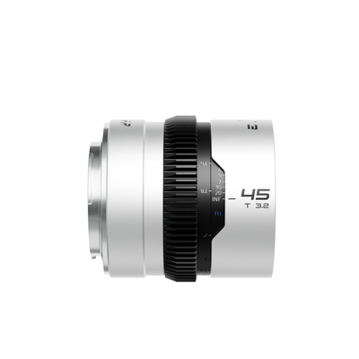 Blazar Beetle 45mm T3.2 anamorphic lens, side view with focus scale