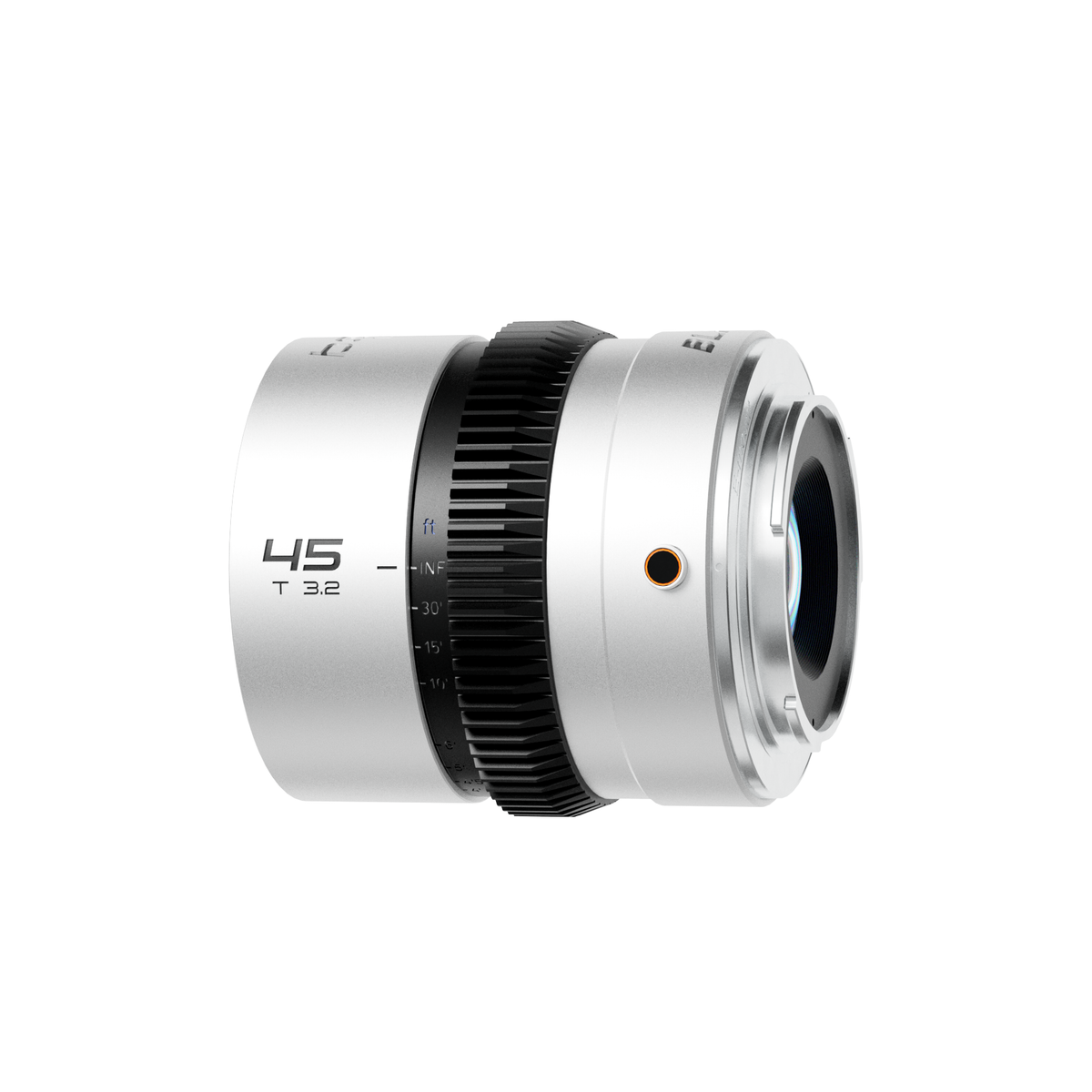 Blazar Beetle 45mm T3.2 anamorphic lens, angled rear view of the mount