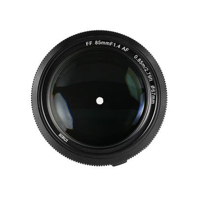 Sirui Aurora FF 85mm f/1.4 AF front element with 67mm filter thread