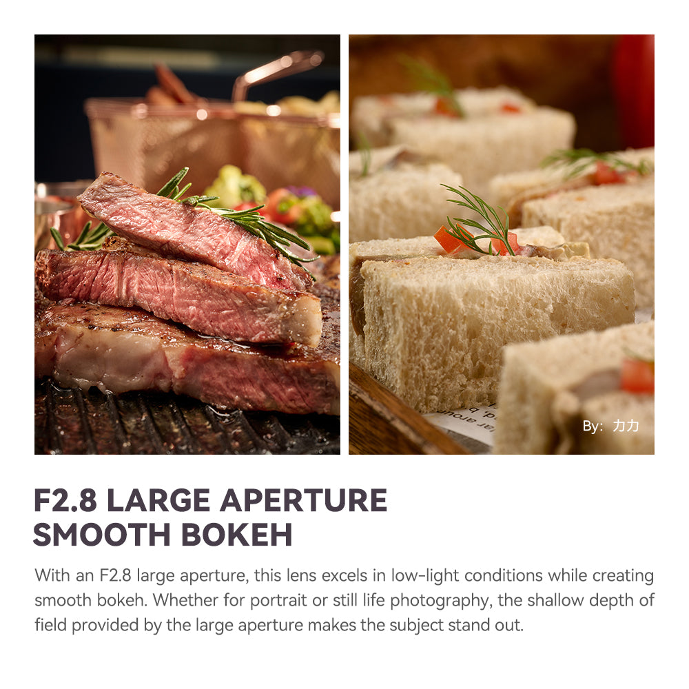 Grilled steak and sandwiches, f/2.8 bokeh food samples from the TTArtisan 100mm macro