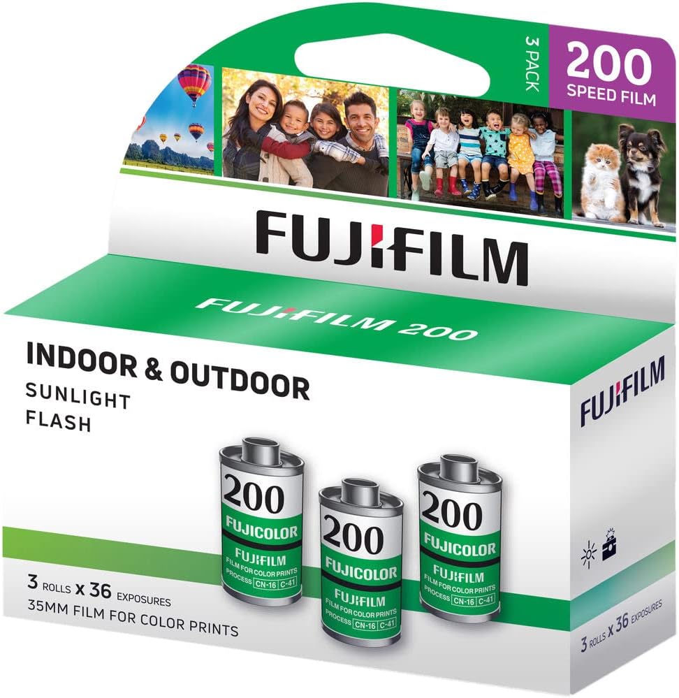 Fujifilm 200 35mm colour negative film, pack of 3 rolls, 36 exposures