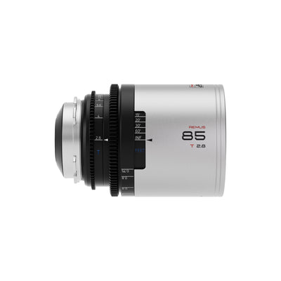 Blazar Remus 85mm T2.8 anamorphic lens, side view with feet scale