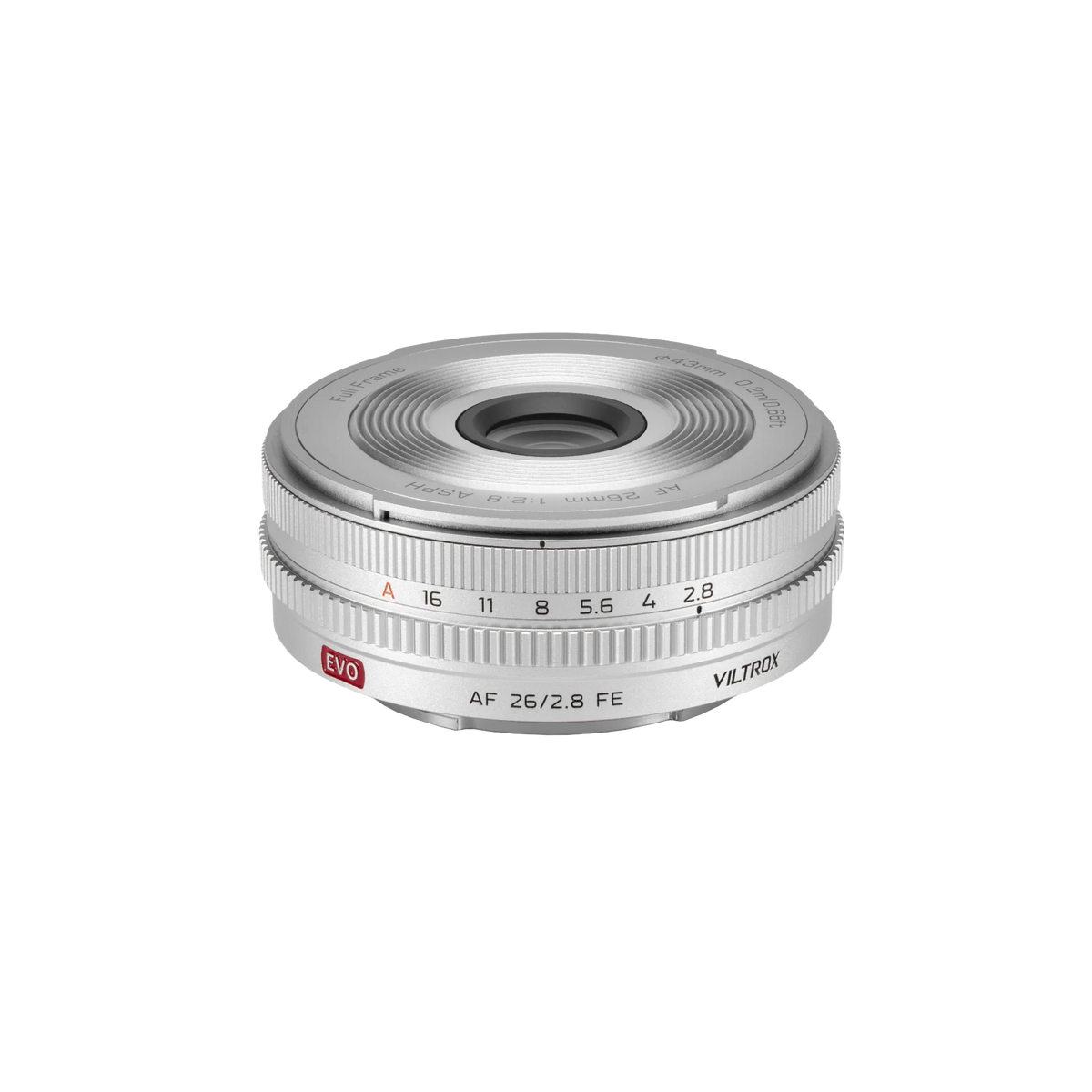 VILTROX AF 26mm f2.8 pancake, Sony E, Full Frame, Silver