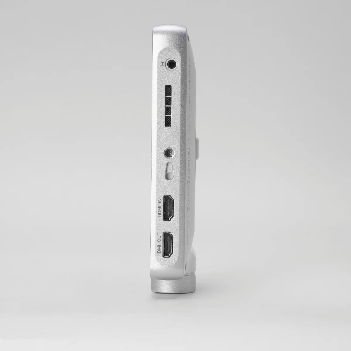 Viltrox DC-V1 white, side view with HDMI in and out ports
