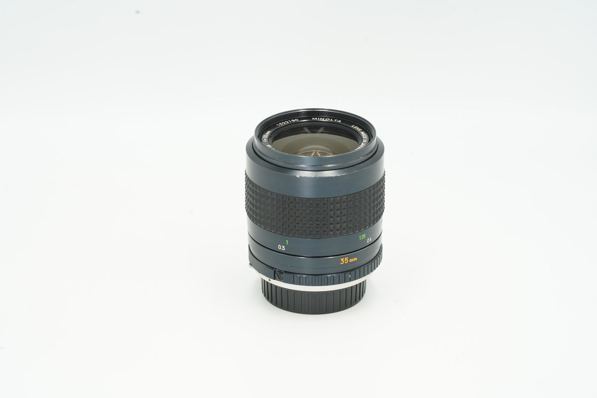 Minolta 35mm lens, side view with depth of field scale
