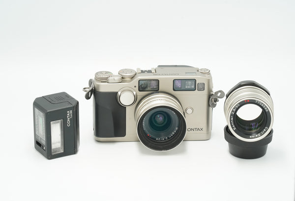 RARE ! CONTAX G2 silver with flash and 2 lenses