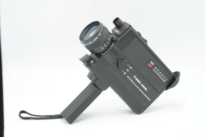 Canon 310XL Super 8 camera with pistol grip unfolded, side view