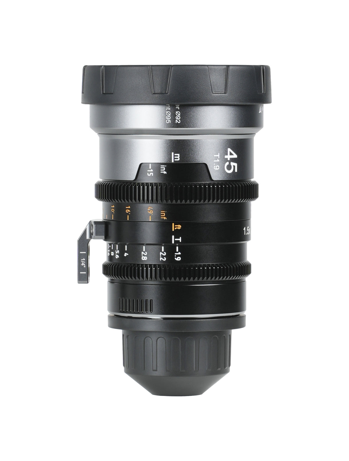Sirui IronStar 45mm T1.9 1.5x full-frame anamorphic cine lens, front view