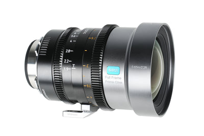Sirui IronStar 45mm T1.9 full-frame anamorphic lens, side view with Sirui badge