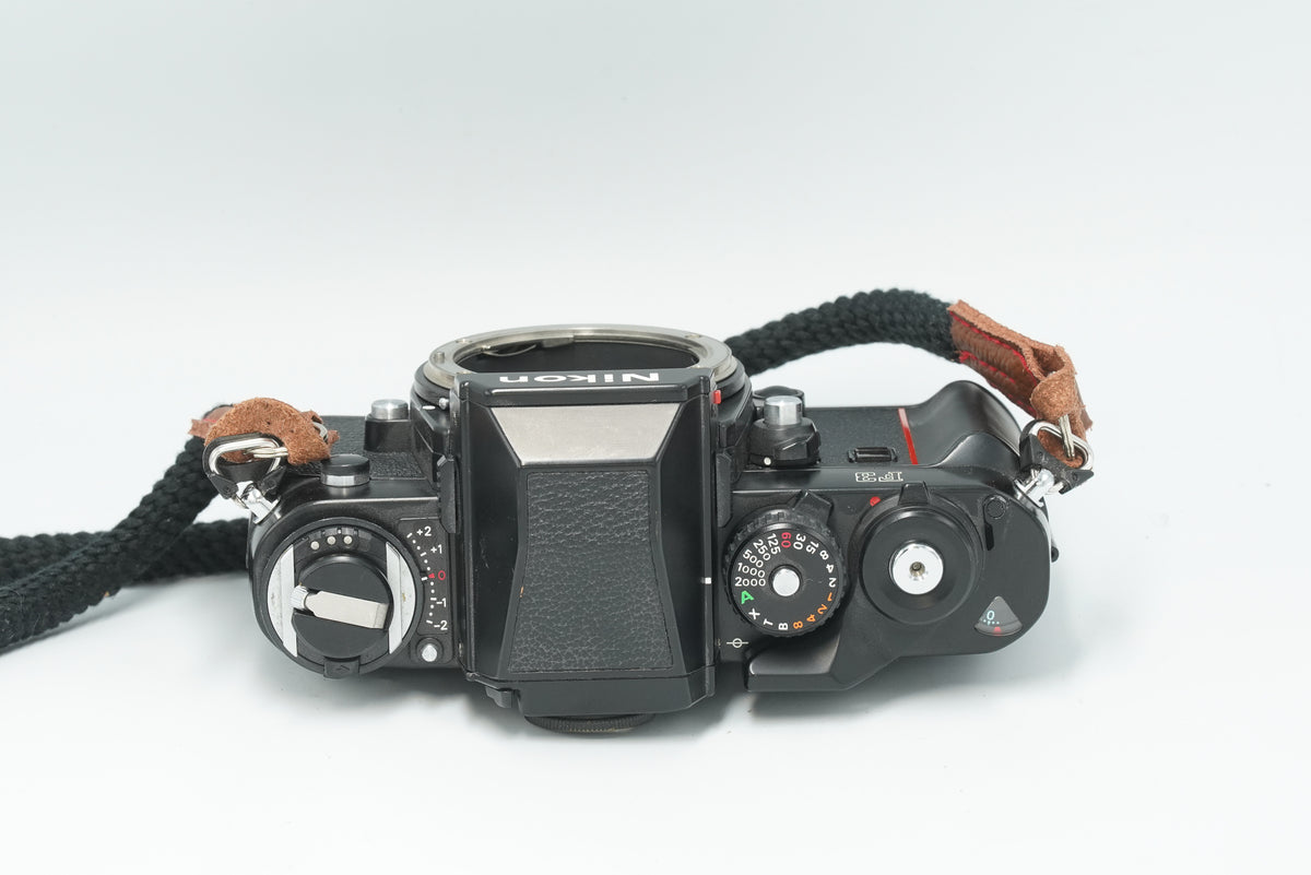 Nikon F3 top view with shutter speed dial and film advance lever