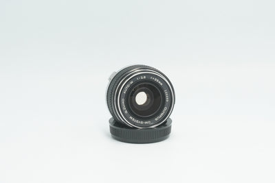 Olympus OM Zuiko Auto-W 35mm f/2.8 wide-angle lens, front view