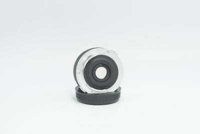 Olympus OM 35mm f/2.8 lens, rear view of the OM mount