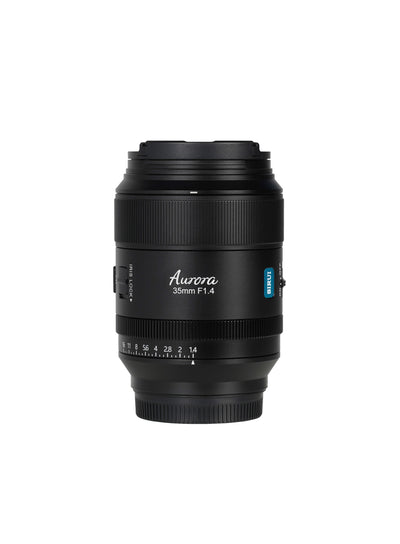 Sirui Aurora 35mm f/1.4 full-frame lens, front view without hood