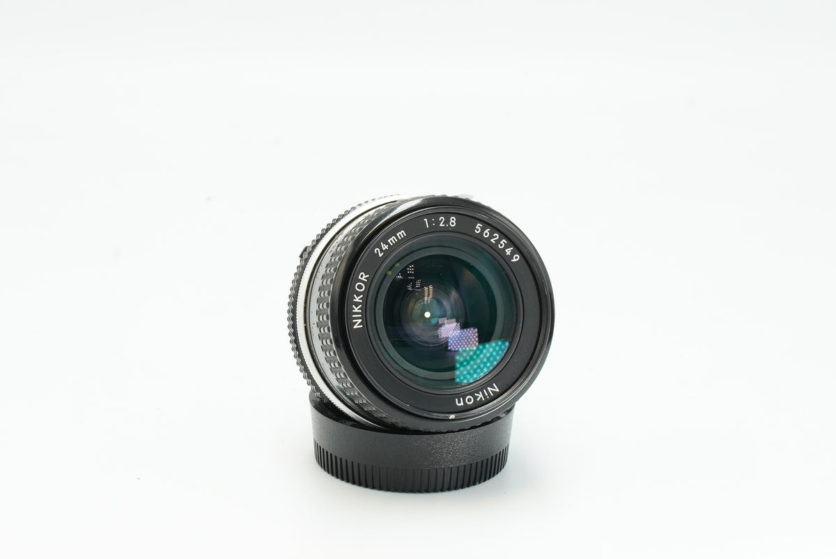 Nikon Nikkor 24mm f/2.8 Ai lens, front view of the lens name ring