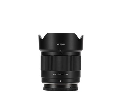 Viltrox Air AF 35mm f/1.7 XF APS-C autofocus lens for Fujifilm X-mount, with petal hood