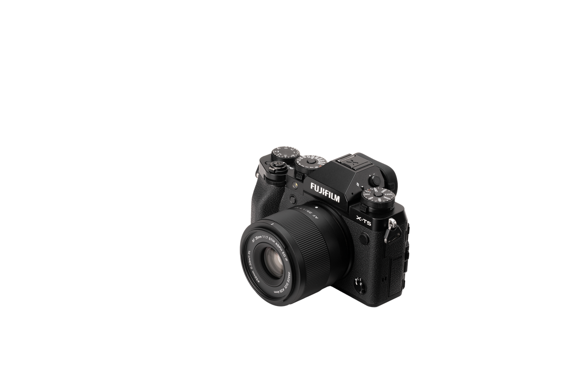 Viltrox Air AF 35mm f/1.7 XF mounted on a black Fujifilm X-T5 camera