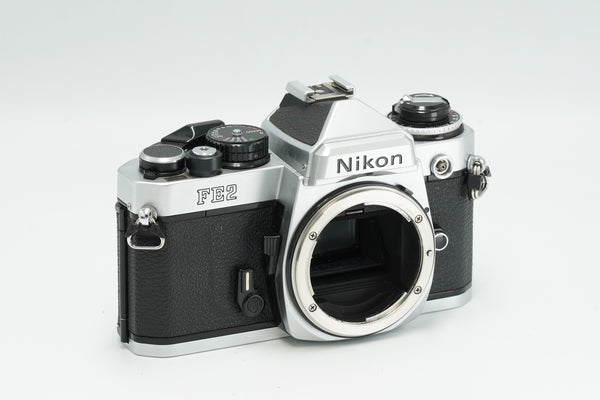 Nikon FE2, silver, with various lens options