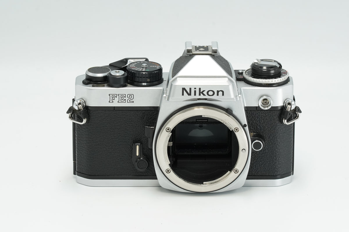 Nikon FE2, silver, with various lens options
