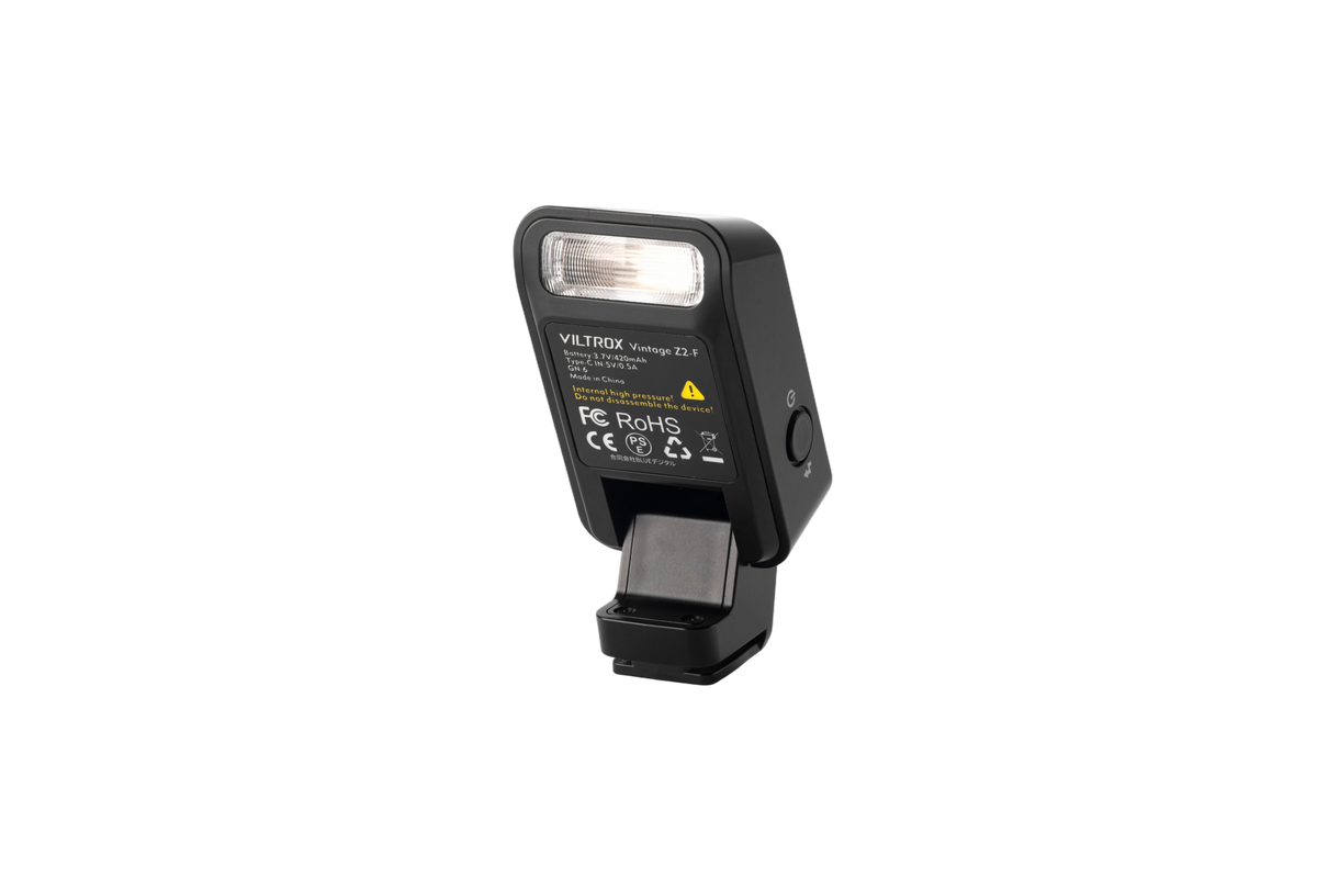 Viltrox Z2 mini TTL flash, angled front view