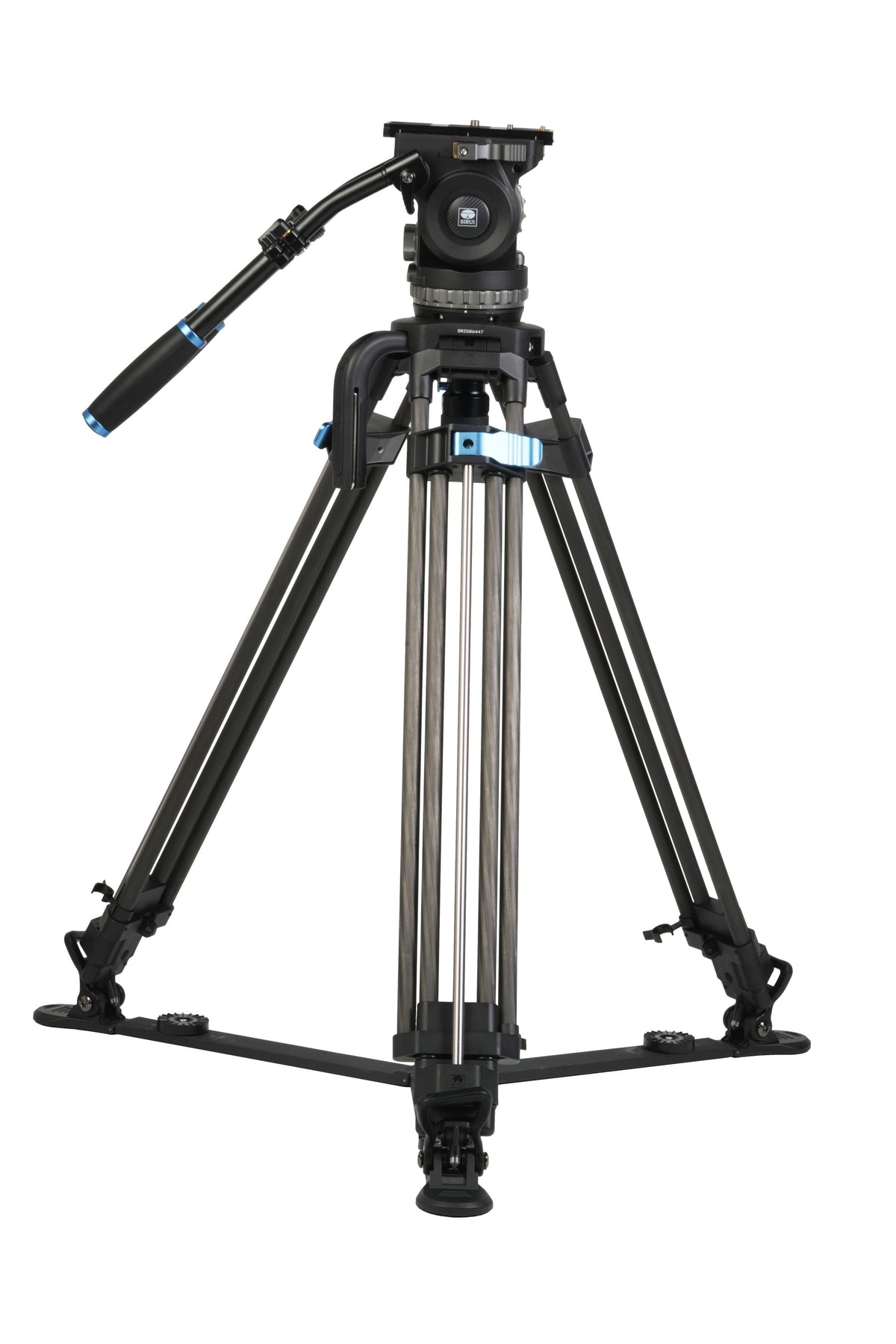 Sirui SQ100 carbon fibre video tripod with VHS18 fluid head and ground spreader