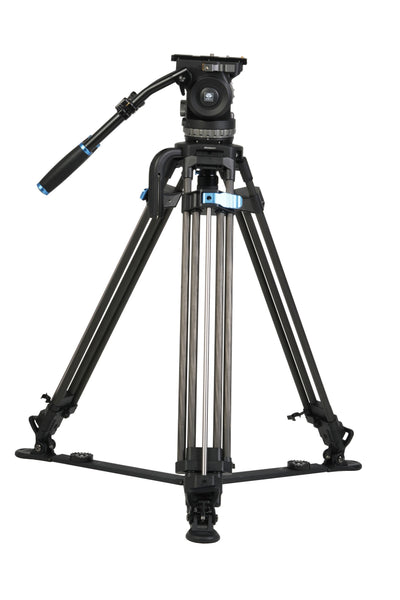 Sirui SQ100 carbon fibre video tripod with VHS18 fluid head and ground spreader