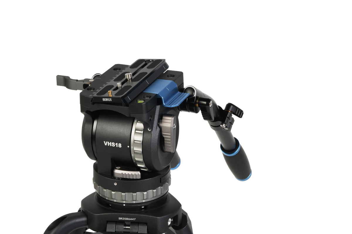 Sirui VHS18 fluid video head with quick-release plate, side view