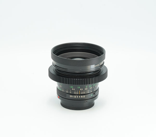 Canon nFD 20mm f2.8 CINE MODDED with adaptor option