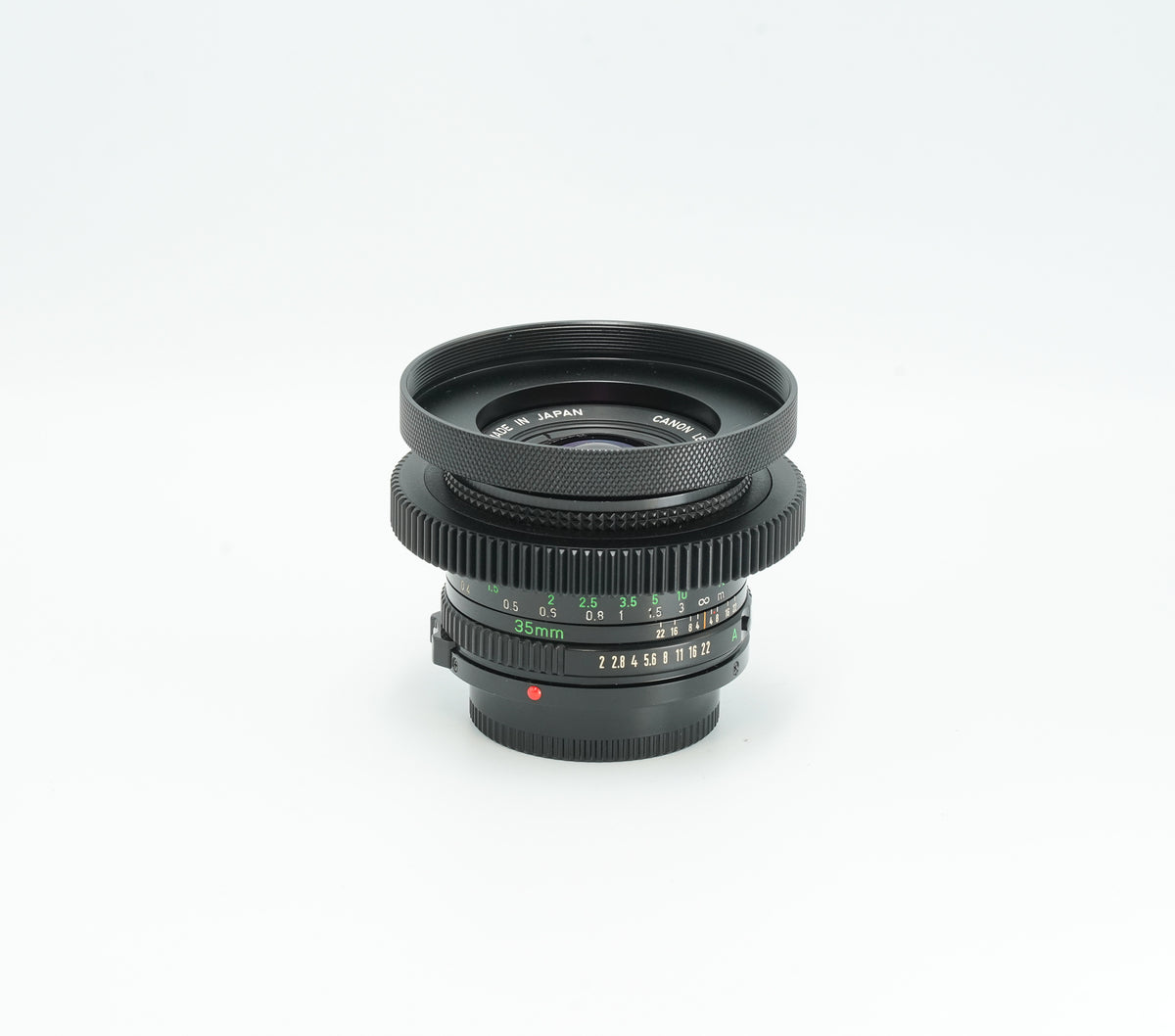 Canon nFD 35mm f2.0 with CINE MOD options
