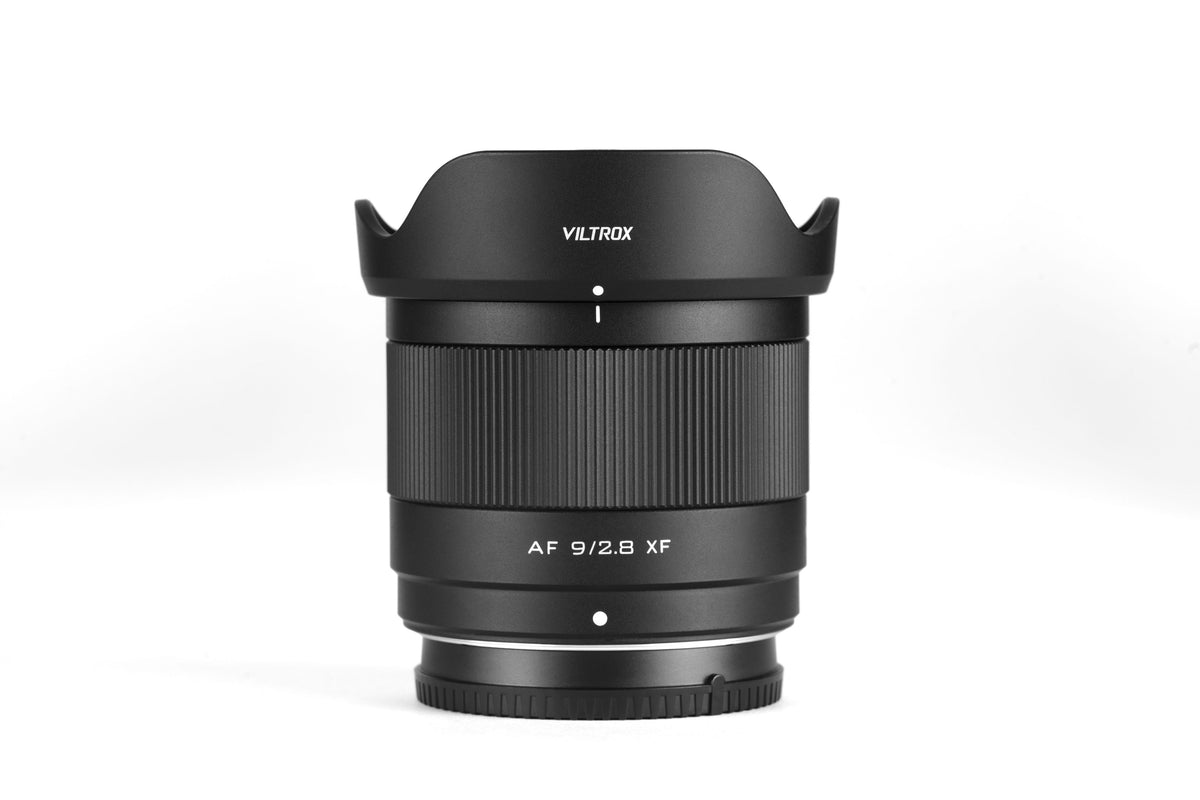 Viltrox Air AF 9mm f/2.8 XF ultra-wide APS-C autofocus lens for Fujifilm X-mount, with petal hood