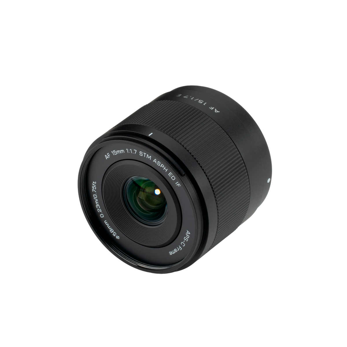 Viltrox Air AF 15mm f/1.7 E lens, angled view from above