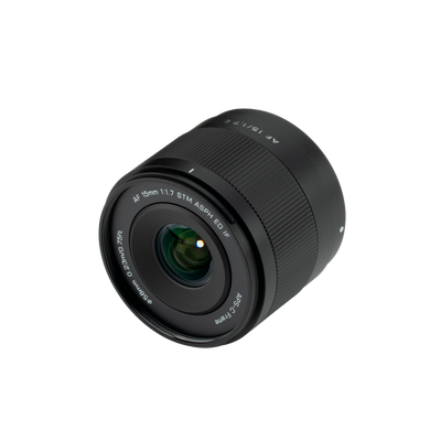Viltrox Air AF 15mm f/1.7 E lens, angled view from above