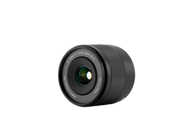 Viltrox Air AF 15mm f/1.7 STM APS-C lens, angled view of the front element