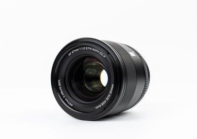 Viltrox AF 27mm f/1.2 Pro APS-C lens, front three-quarter view